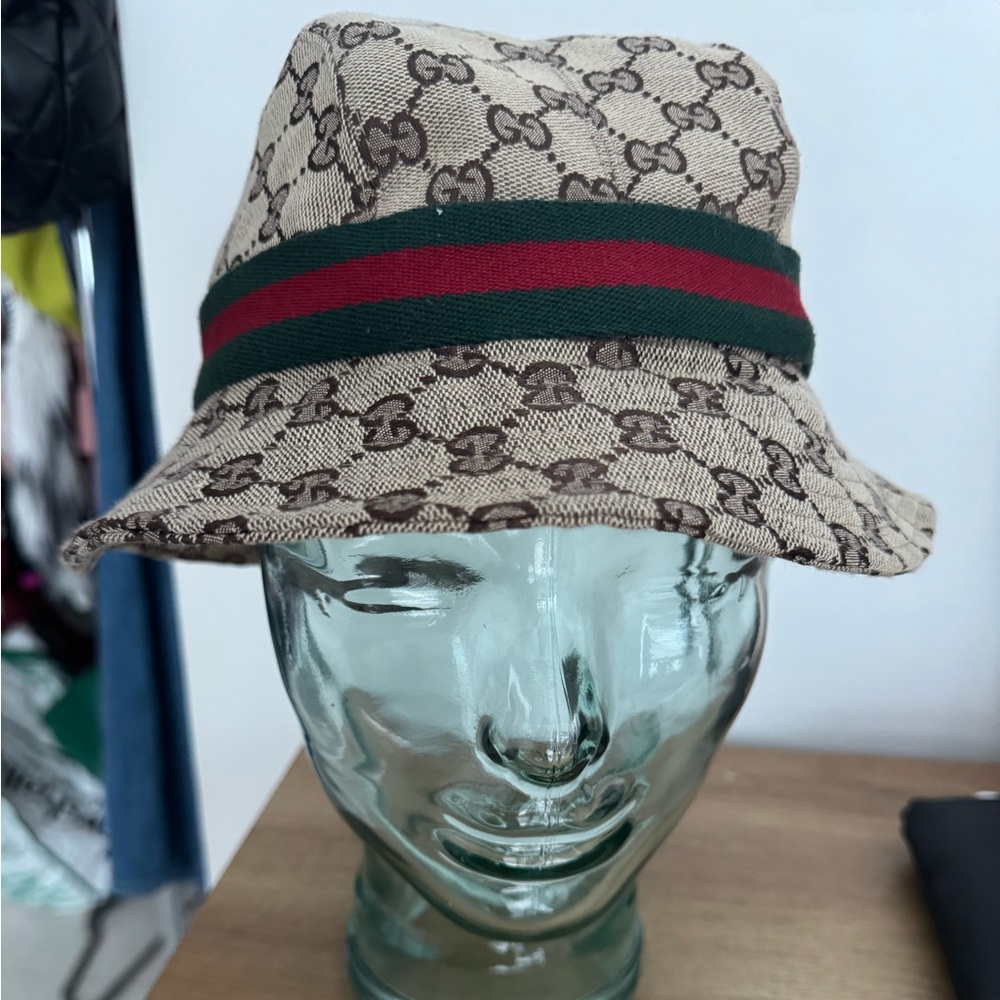 Monogram Bucket Hat with Signature Stripe